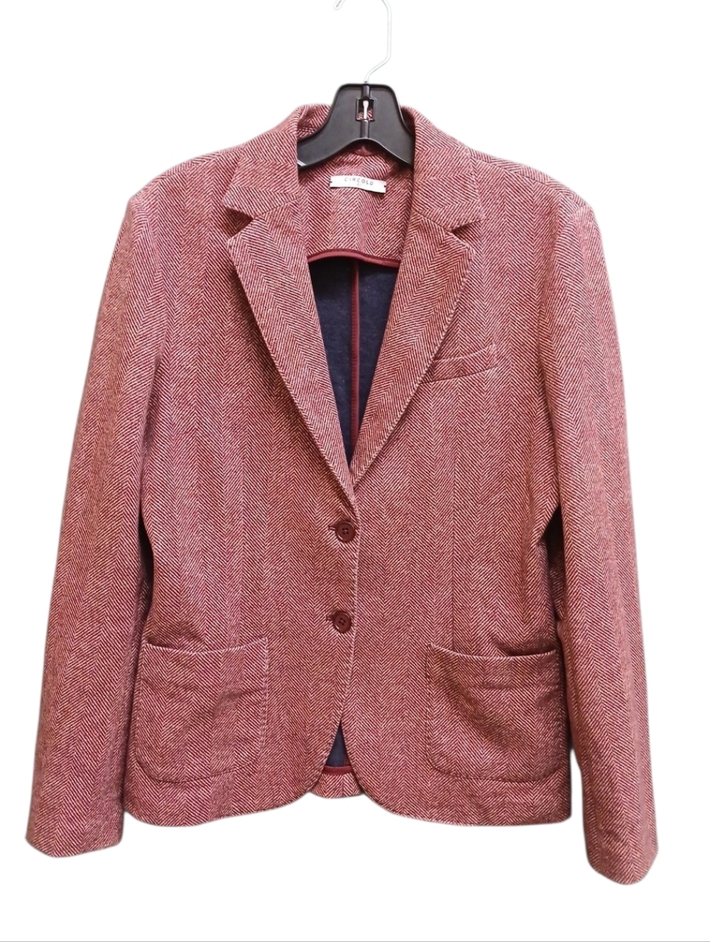 Circolo 1901 Knit Herringbone Blazer Jacket - Rose Pink Italian Size 44